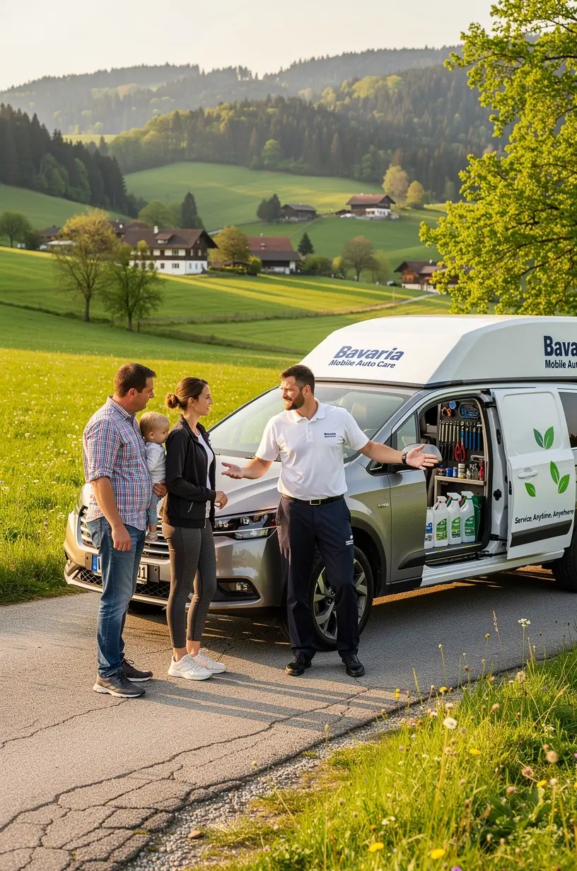 Fahrzeugwartung in einer spezialisierten Werkstatt mit Fokus auf Premiumqualität.